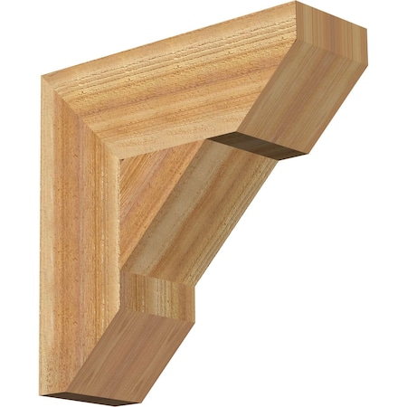 Traditional Slat Rough Sawn Bracket, Western Red Cedar, 6W X 18D X 18H